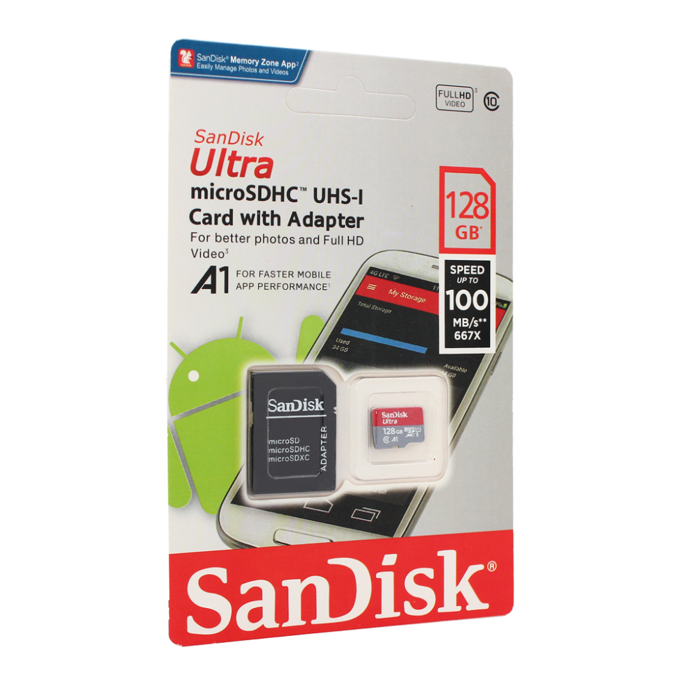 Mem. Kartica SanDisk SDXC 128GB Ultra Micro 100MB/s Class 10 sa adapterom CN
