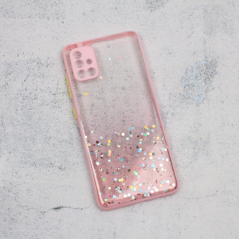 Maska(Futrola) Frame Glitter za Samsung A515F Galaxy A51 roze