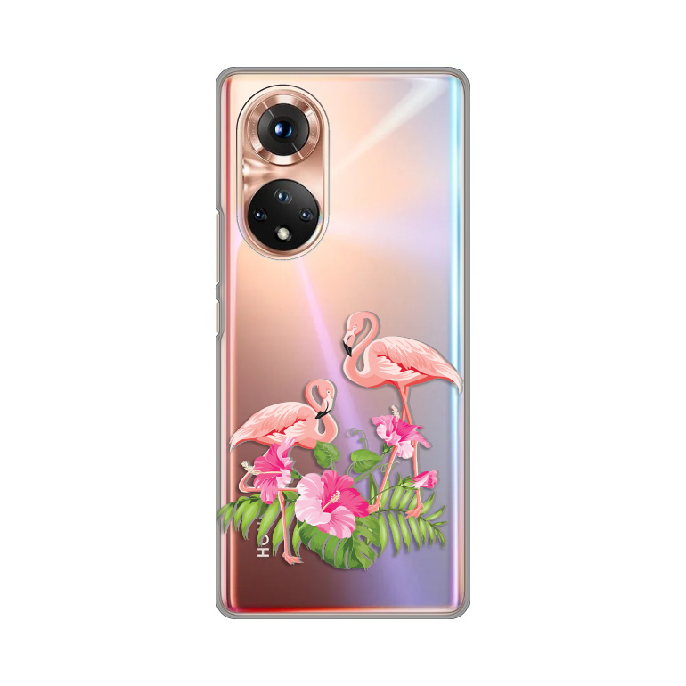 Maska(Futrola) Silikonska Print Skin za Huawei Honor 50 Pro Flamingo