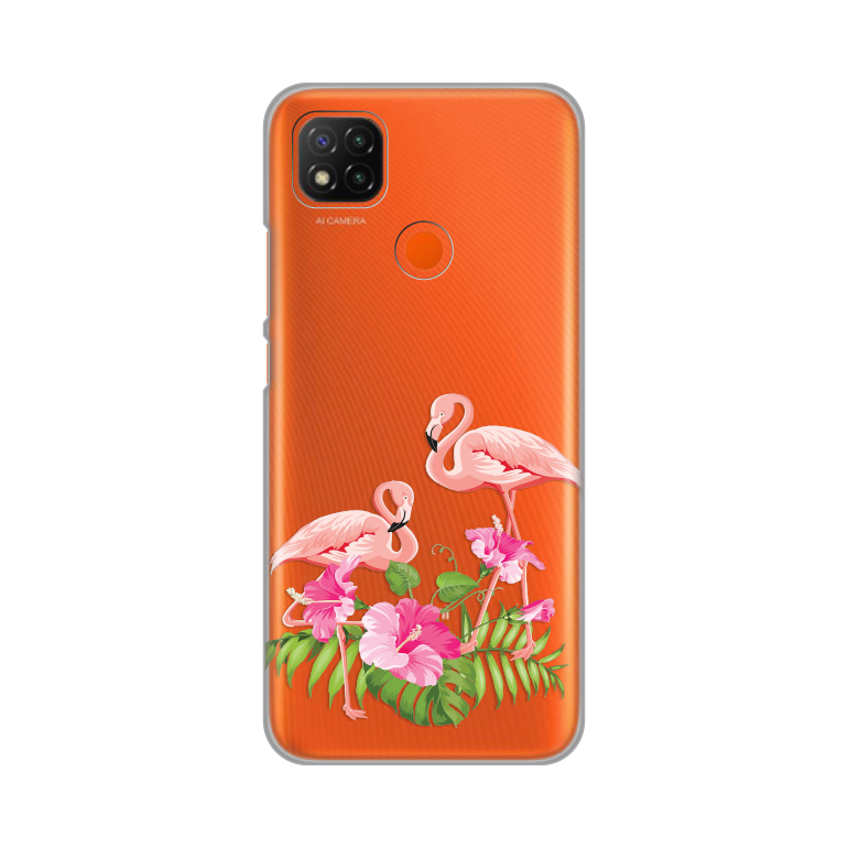 Maska(Futrola) Silikonska Print Skin za Xiaomi Redmi 9C Flamingo