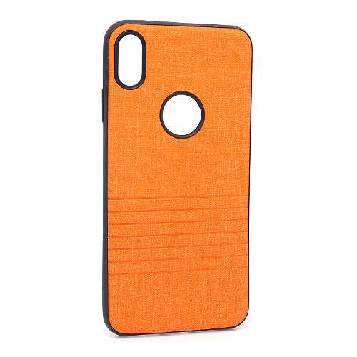 Futrola silikon Embossed za Iphone XS Max narandzasta