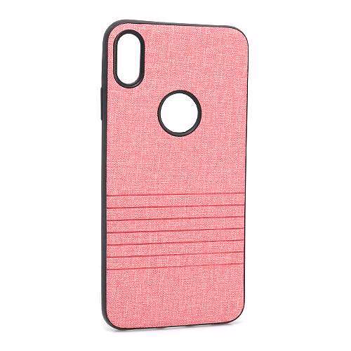 Futrola silikon Embossed za Iphone XS Max roze