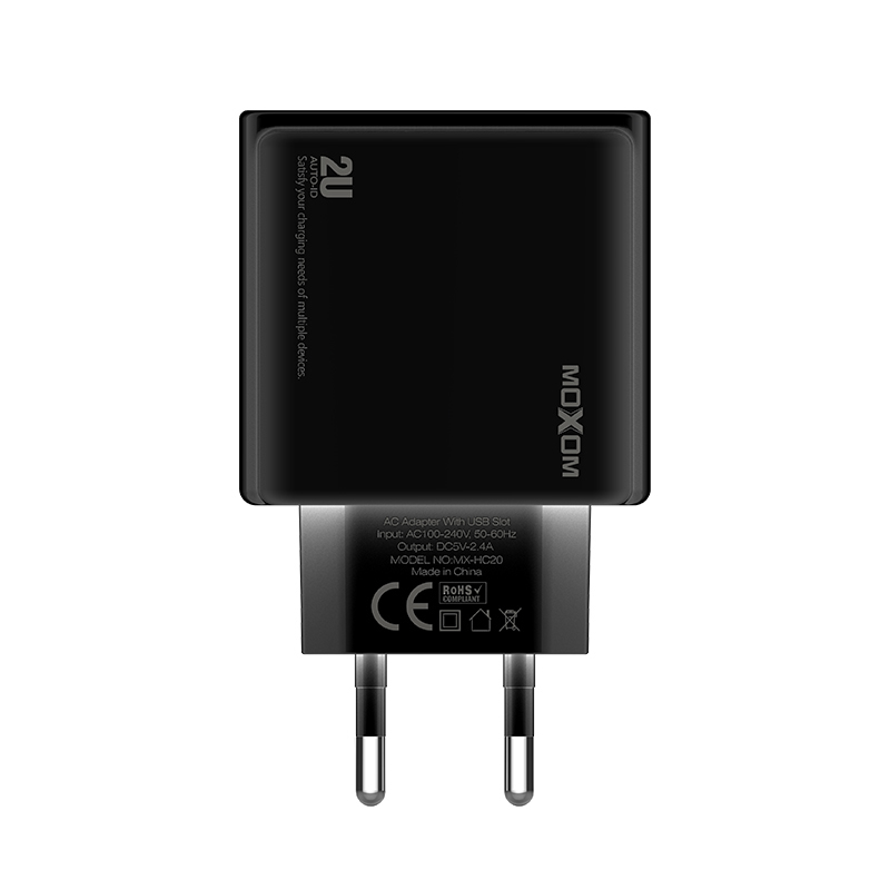 Kucni punjac Moxom MX-HC20 2xUSB 5V/2.4A za Iphone lightning crni