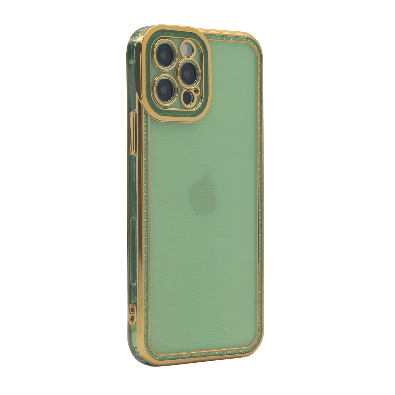 Futrola Clear Diamond Frame za iPhone 12/12 Pro (6.1) zelena