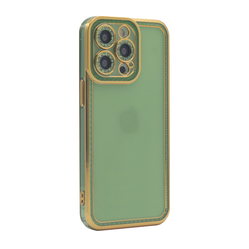 Futrola Clear Diamond Frame za iPhone 13 Pro (6.1) zelena