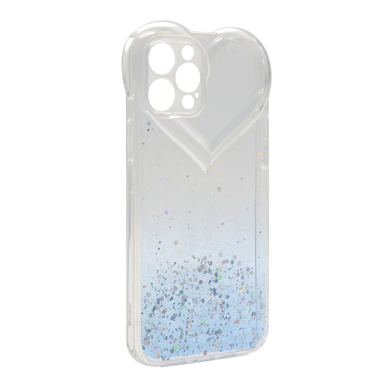 Futrola Sparkly Heart za iPhone 12 Pro Max (6.7) plava