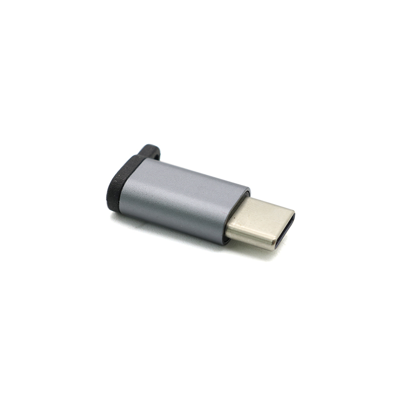 Adapter metalni sa micro na type C sivi model 2