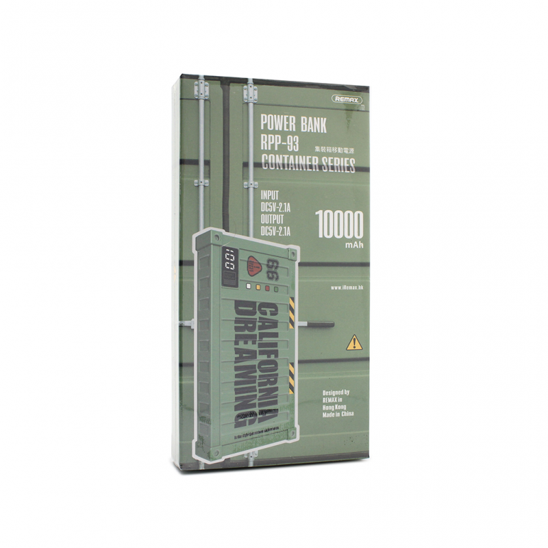 Back up baterija REMAX Container RPP-93 10000mAh zelena