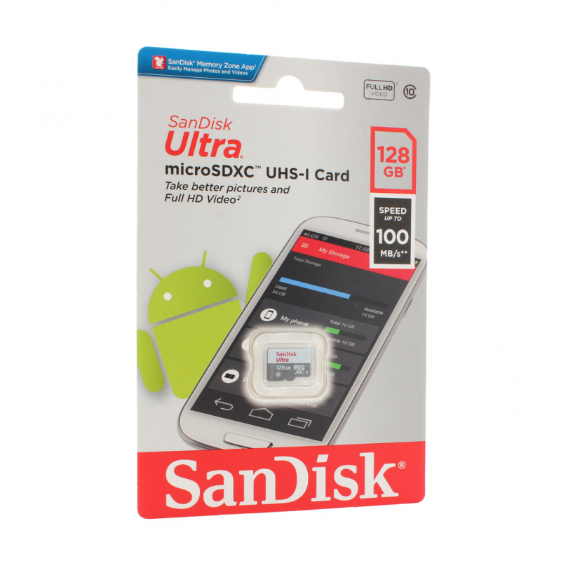 Mem. Kartica SanDisk SDXC 128GB Ultra Micro 100MB/s Class 10 UHS-I