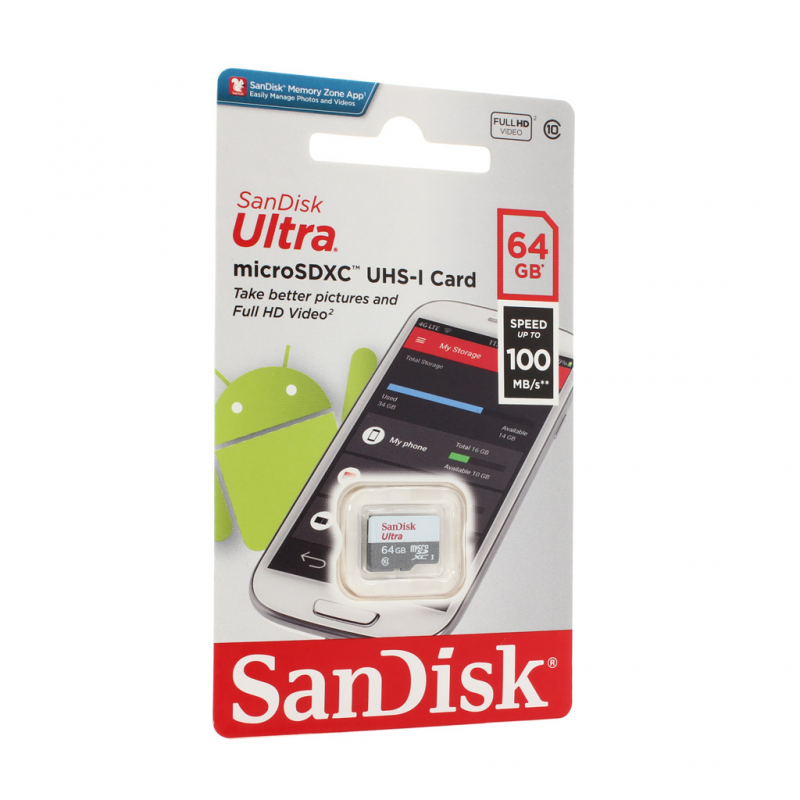 Mem. Kartica SanDisk SDXC 64GB Ultra Micro 100MB/s Class 10 UHS-I
