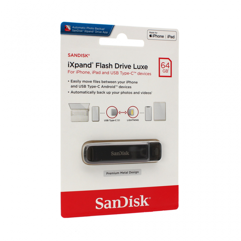 SanDisk USB flash memorija 64GB iXpand Drive Luxe za iPhone/iPad