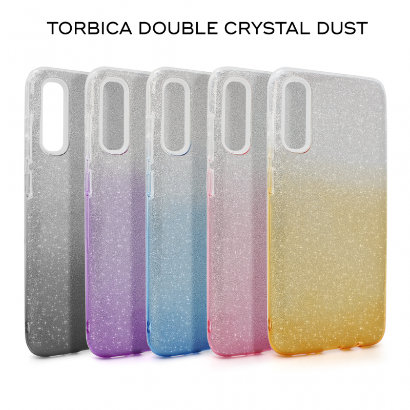 Maska(futrola) Double Crystal Dust za Huawei P40 Lite/Nova 6 SE zuto srebrna