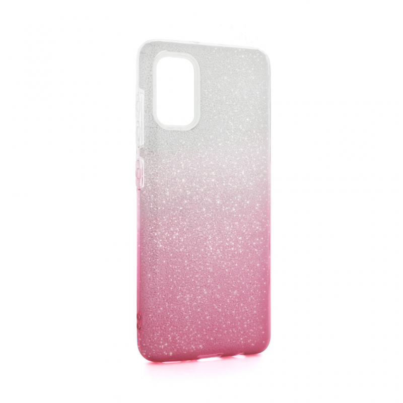 Maska(futrola) Double Crystal Dust za Samsung A415F Galaxy A41 roze srebrna