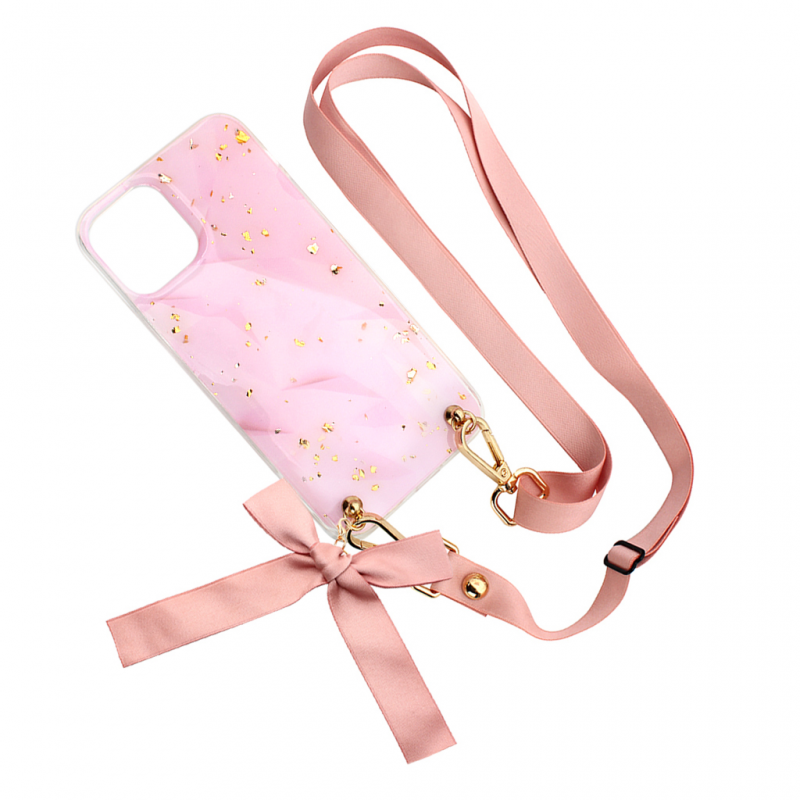 Maska(futrola) Fashion Strap Glitter za iPhone 12 Mini 5.4 roze