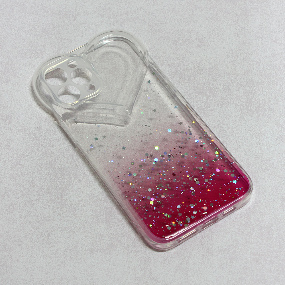 Maska(futrola) Heart Glitter za iPhone 12 Pro Max 6.7 pink