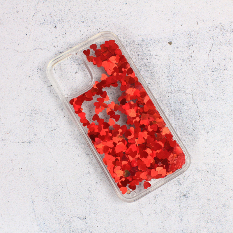 Maska(futrola) Liquid Heart za iPhone 12 Mini 5.4 crvena