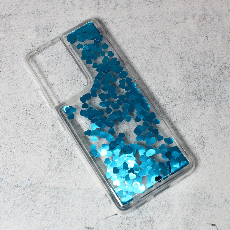 Maska(futrola) Liquid Heart za Samsung G998B Galaxy S21 Ultra plava