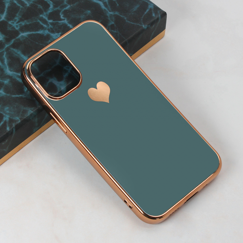 Maska(futrola) Silikon Heart za iPhone 12 Mini 5.4 tamno plava