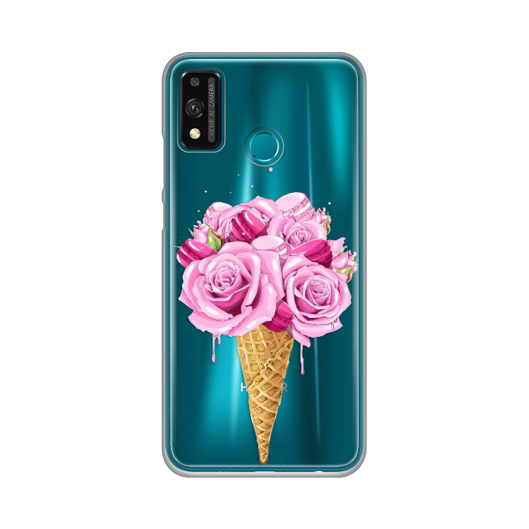 Maska(futrola) Silikonska Print Skin za Huawei Honor 9X Lite Rose Cone