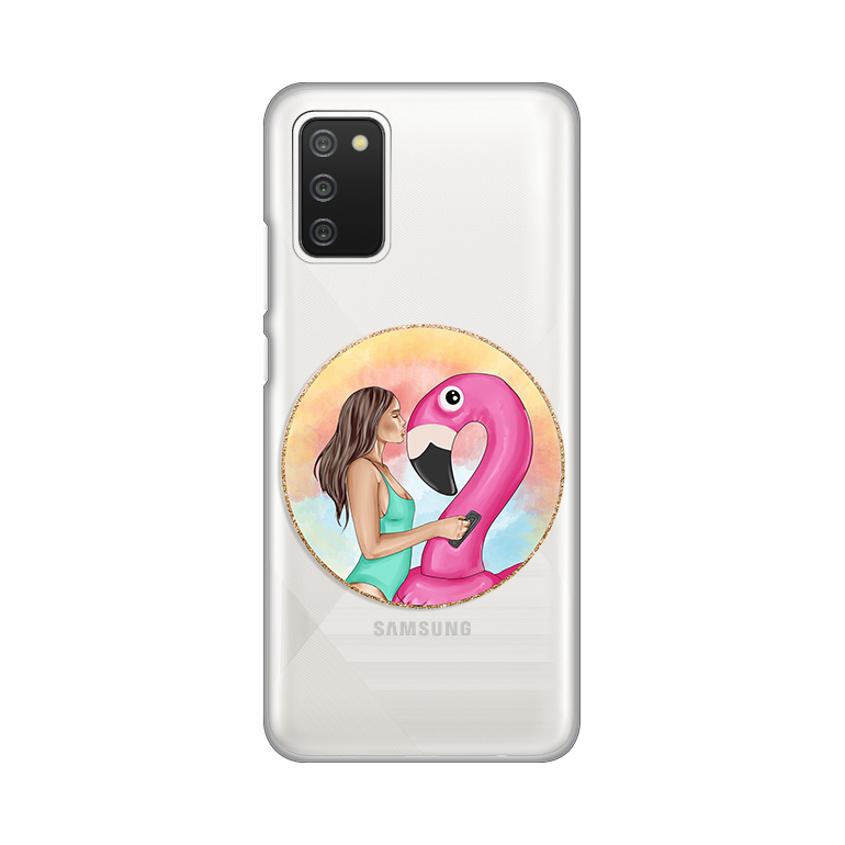 Maska(futrola) Silikonska Print Skin za Samsung A025G Galaxy A02s Flamingo Kiss