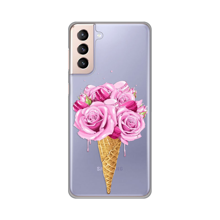 Maska(futrola) Silikonska Print Skin za Samsung G996B Galaxy S21 Plus Rose Cone