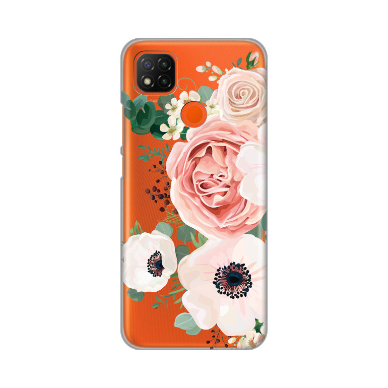 Maska(futrola) Silikonska Print Skin za Xiaomi Redmi 9C Luxury Pink Flowers