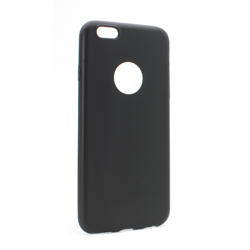 Maska(futrola) silikonska Skin za iPhone 6/6S mat crna (sa otvorom za logo)