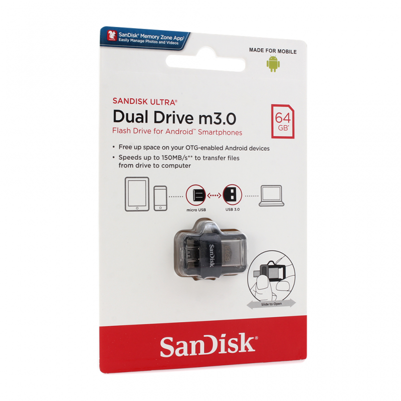 USB Flash memorija SanDisk Ultra 64GB m3.0 Grey&Silver