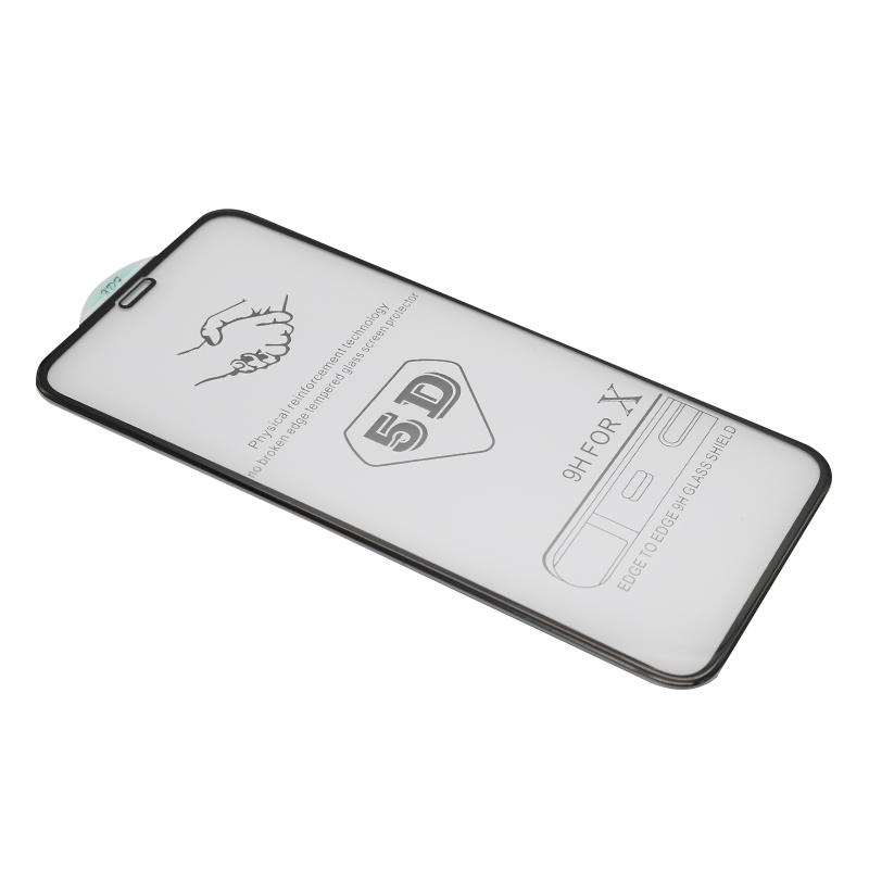 Folija za zastitu ekrana GLASS 5D za Iphone X/XS/11 Pro crna
