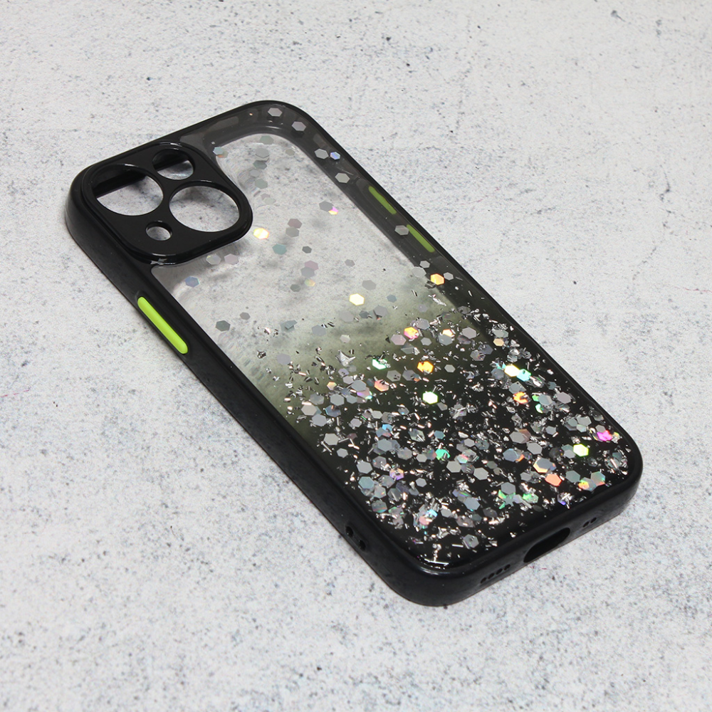 Maska(futrola) Frame Glitter za iPhone 13 Mini 5.4 crna