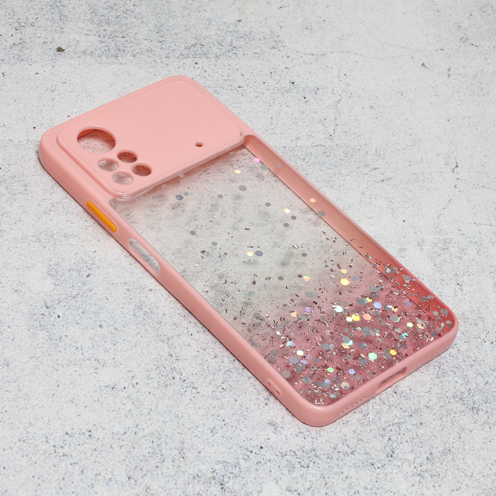 Maska(futrola) Frame Glitter za Xiaomi Poco X4 Pro 5G roze