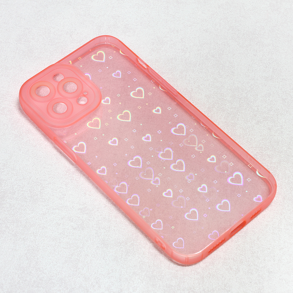 Maska(futrola) Heart Color IMD za iPhone 12 Pro Max 6.7 roze