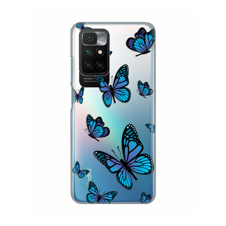 Maska(futrola) Silikonska Print Skin za Xiaomi Redmi 10/10 Prime Blue butterfly