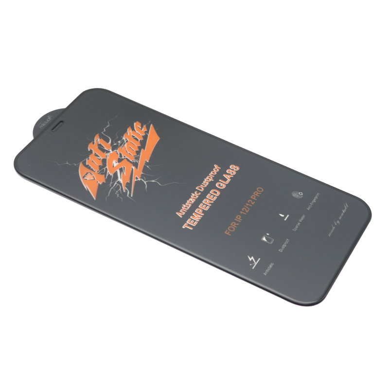 Folija za zastitu ekrana GLASS ANTISTATIC za Iphone 12/12 Pro (6.1) SUPER D crna