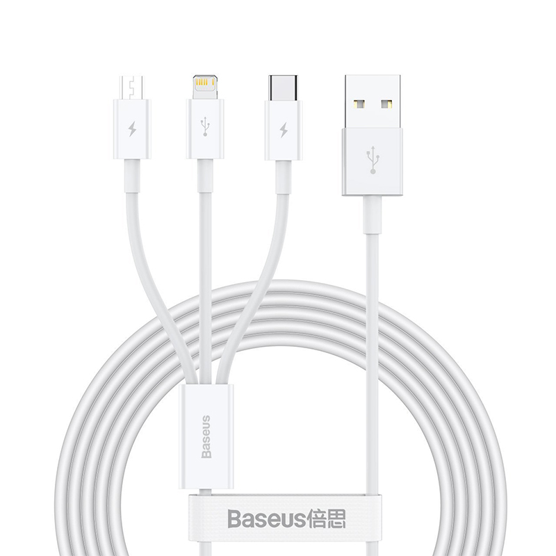USB data kabal BASEUS 3in1 micro/Iphone lightning/Type C FAST 3.5A 1.2m beli