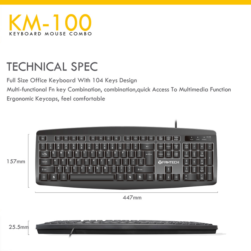 Combo mis i tastatura Fantech KM-100 crni