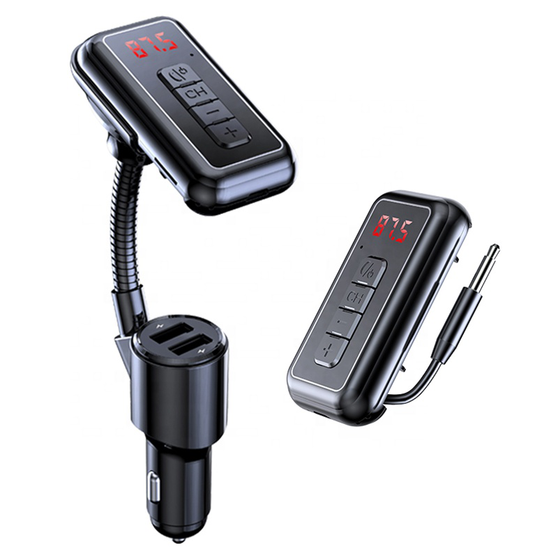 FM transmiter Y4 USB TF Bluetooth 5.0, call ID, modlularni,  handsfree crni