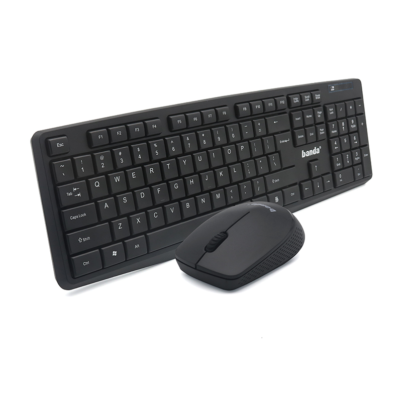 Tastatura kancelarijska bezicna i mis kancelarisjki bezinci crni W900 BANDA