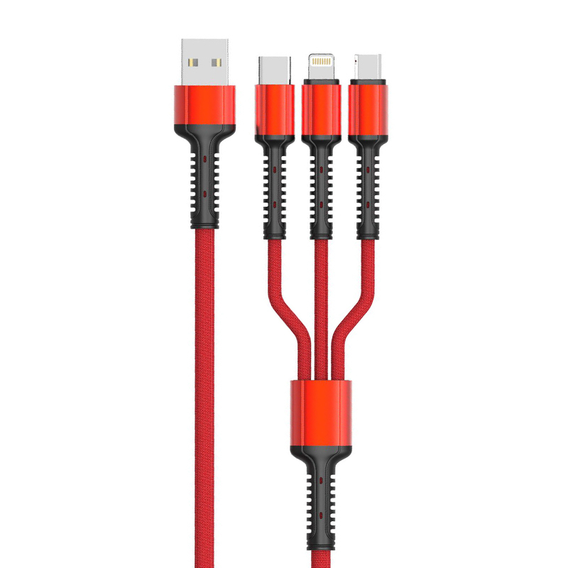 USB data kabal LDNIO LC93 3.4A 3in1 crveni