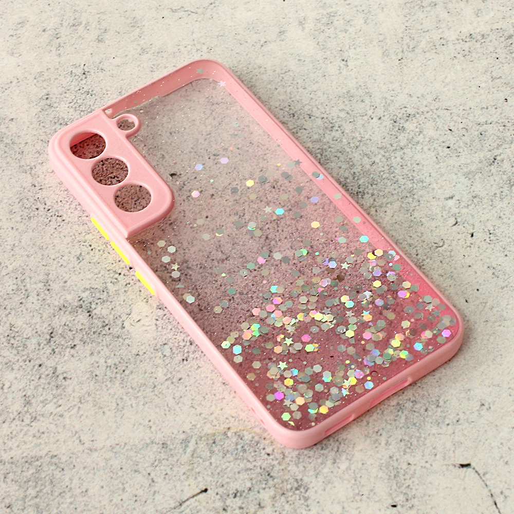 Maska(futrola) Frame Glitter za Samsung G901B Galaxy S22 roze