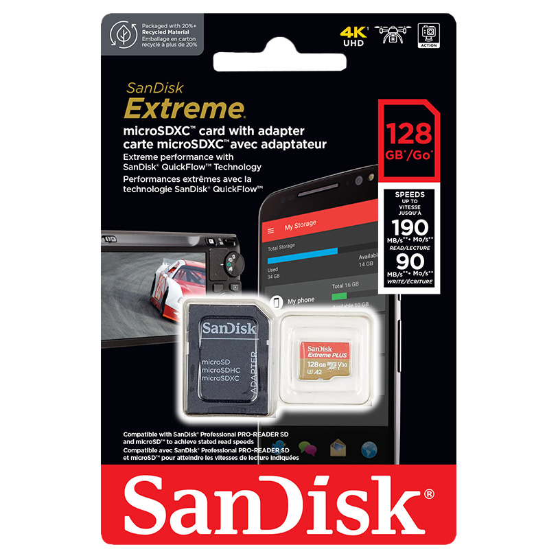 Mem.Kartica SanDisk SDXC Extreme micro Pro Deluxe 128GB 190MB/s A2 C10 UHS-I U3 V30