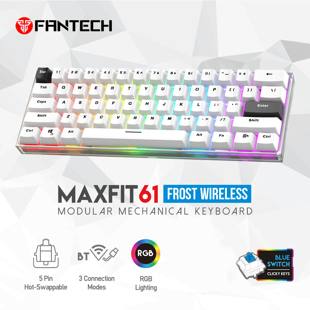Tastatura Mehanicka Gaming Fantech MK857 RGB Maxfit61 FROST Wireless Space Edition (Blue switch)