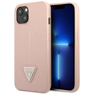 Maska(futrola) Guess Hc Saffiano PU Triangle za iPhone 14 6.1 pink (GUHCP14SPSATLP)