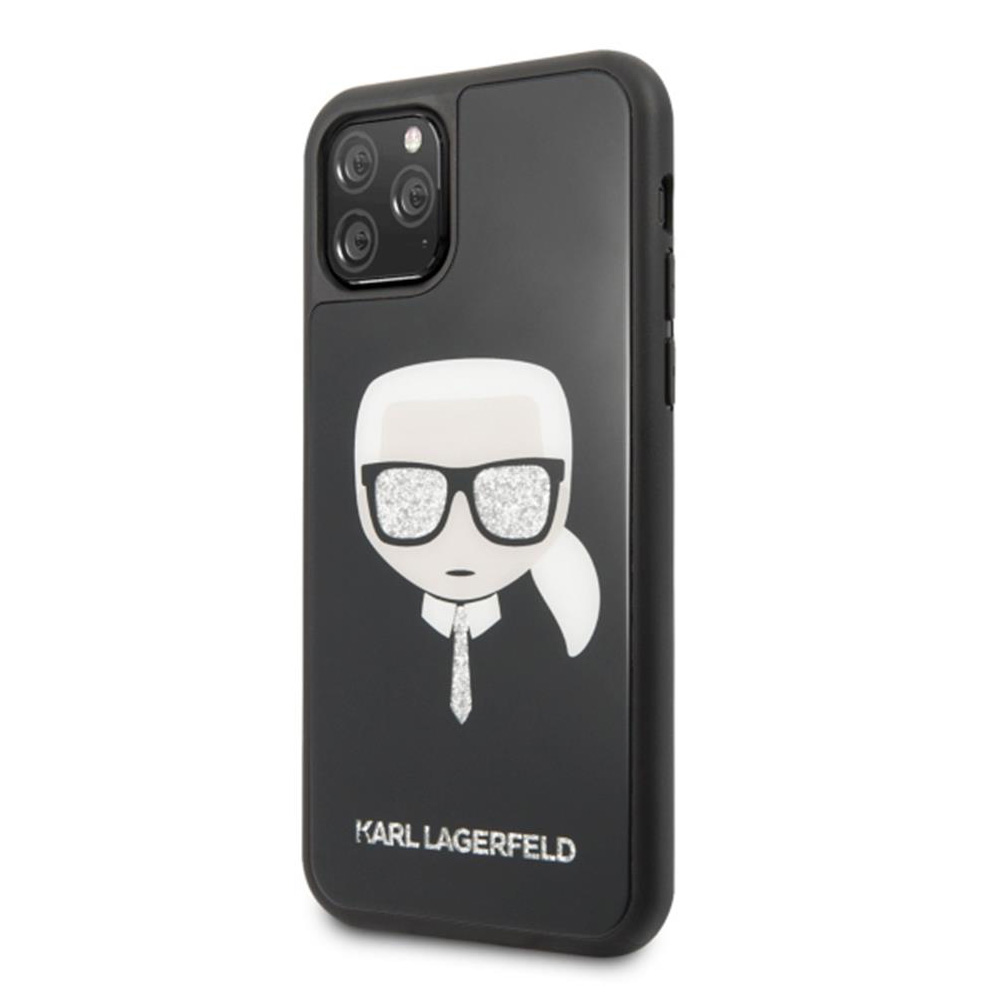 Maska(futrola) Karl Lagerfeld Double Layers Glitter Head za iPhone 11 Pro 5.8 crna (KLHCN58DLHBK)