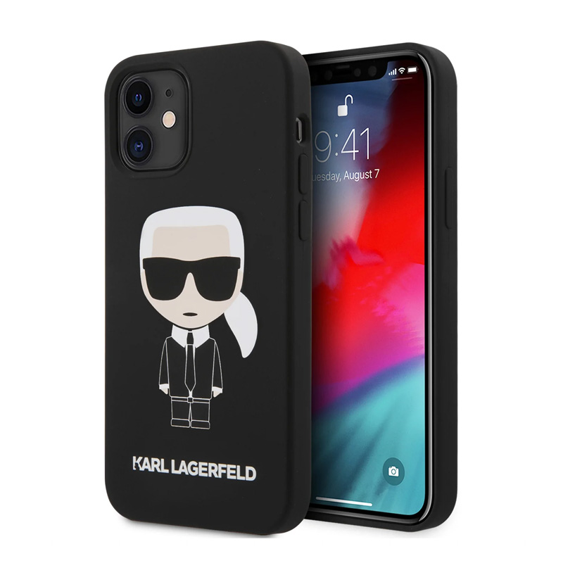 Maska(futrola) Karl Lagerfeld Hc Silicone Full Body Ikonic za iPhone 12 mini 5.4 crna (KLHCP12SSLFKBK)