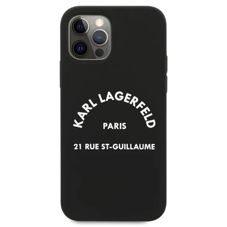 Maska(futrola) Karl Lagerfeld Hc Silicone RSG za iPhone 12/12 Pro 6.1 crna (KLHCP12MSLSGRBK)