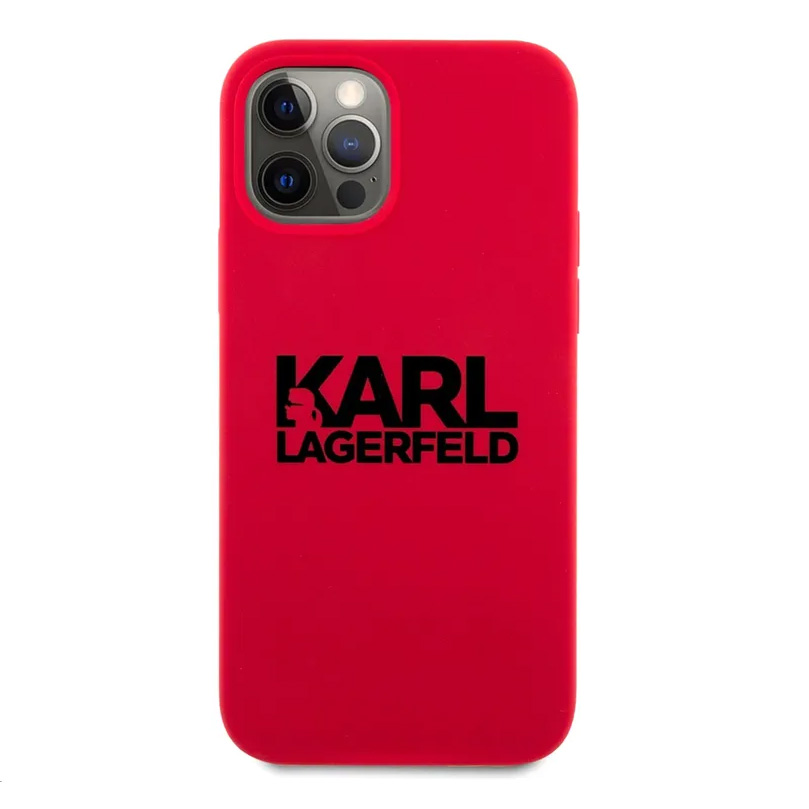 Maska(futrola) Karl Lagerfeld Hc Silicone Stack Logo za iPhone 12/12 Pro 6.1 crvena (KLHCP12MSLKLRE)