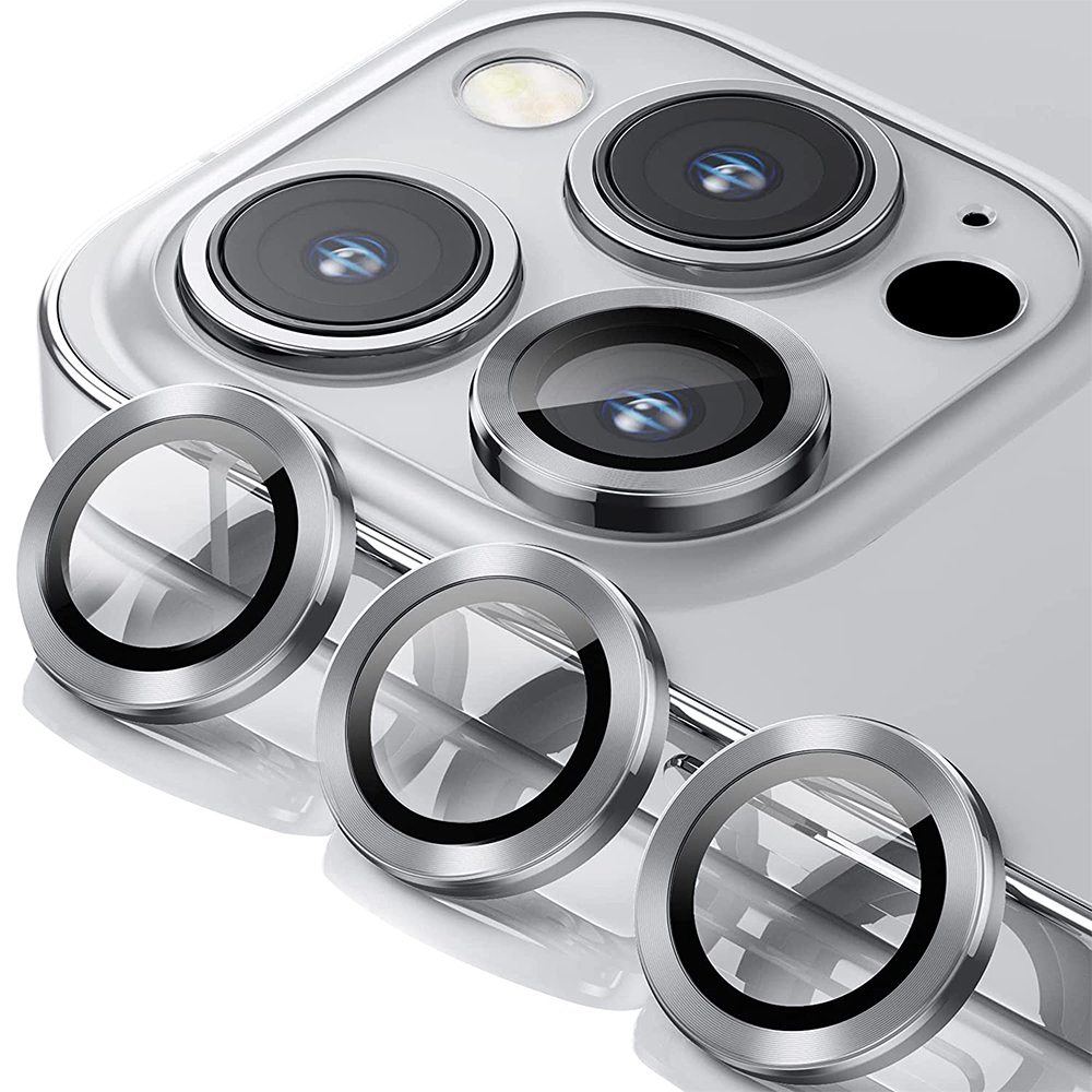 Zastita za kameru RING za Iphone 13 Pro srebrna