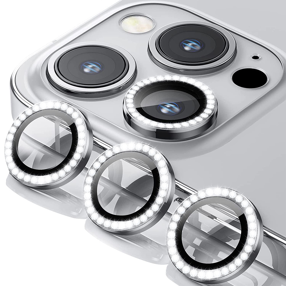 Zastita za kameru DIAMOND PREMIUM za Iphone 13 Pro srebrna