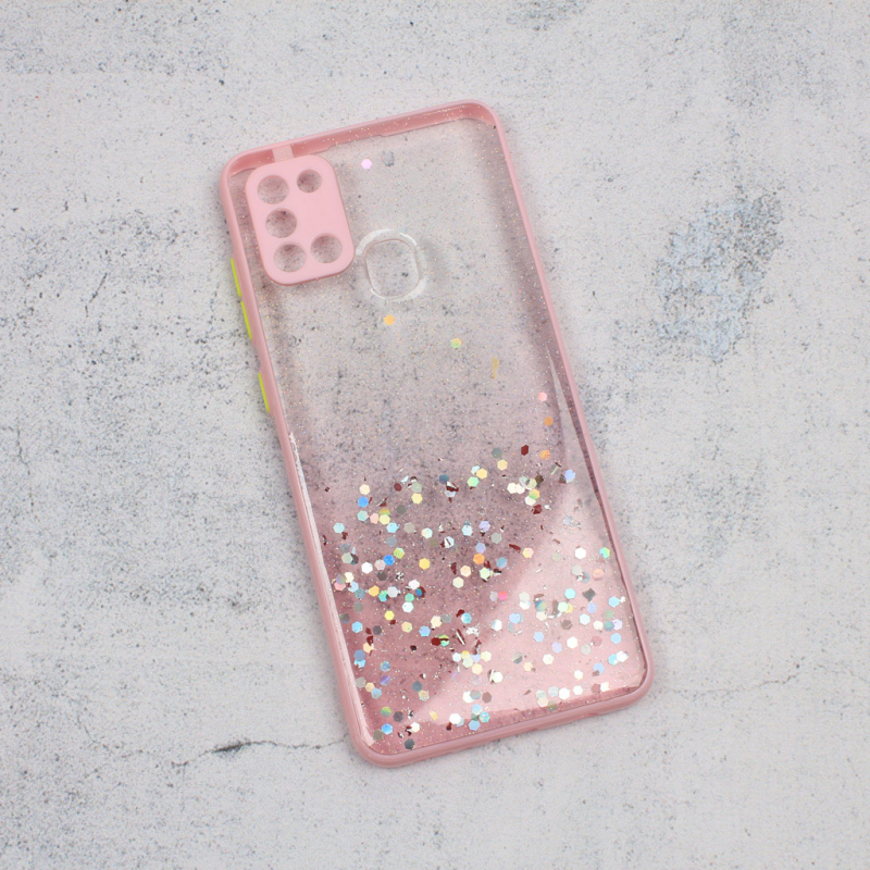 Maska(futrola) Frame Glitter za Samsung A217F Galaxy A21s roze